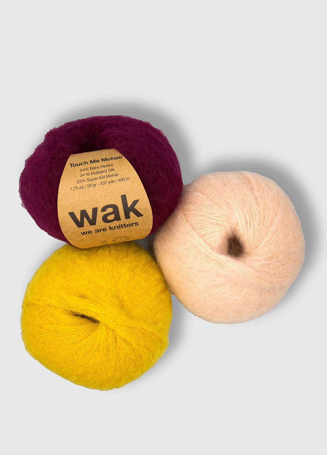 3 Pack of Touch me Mohair Yarn Balls