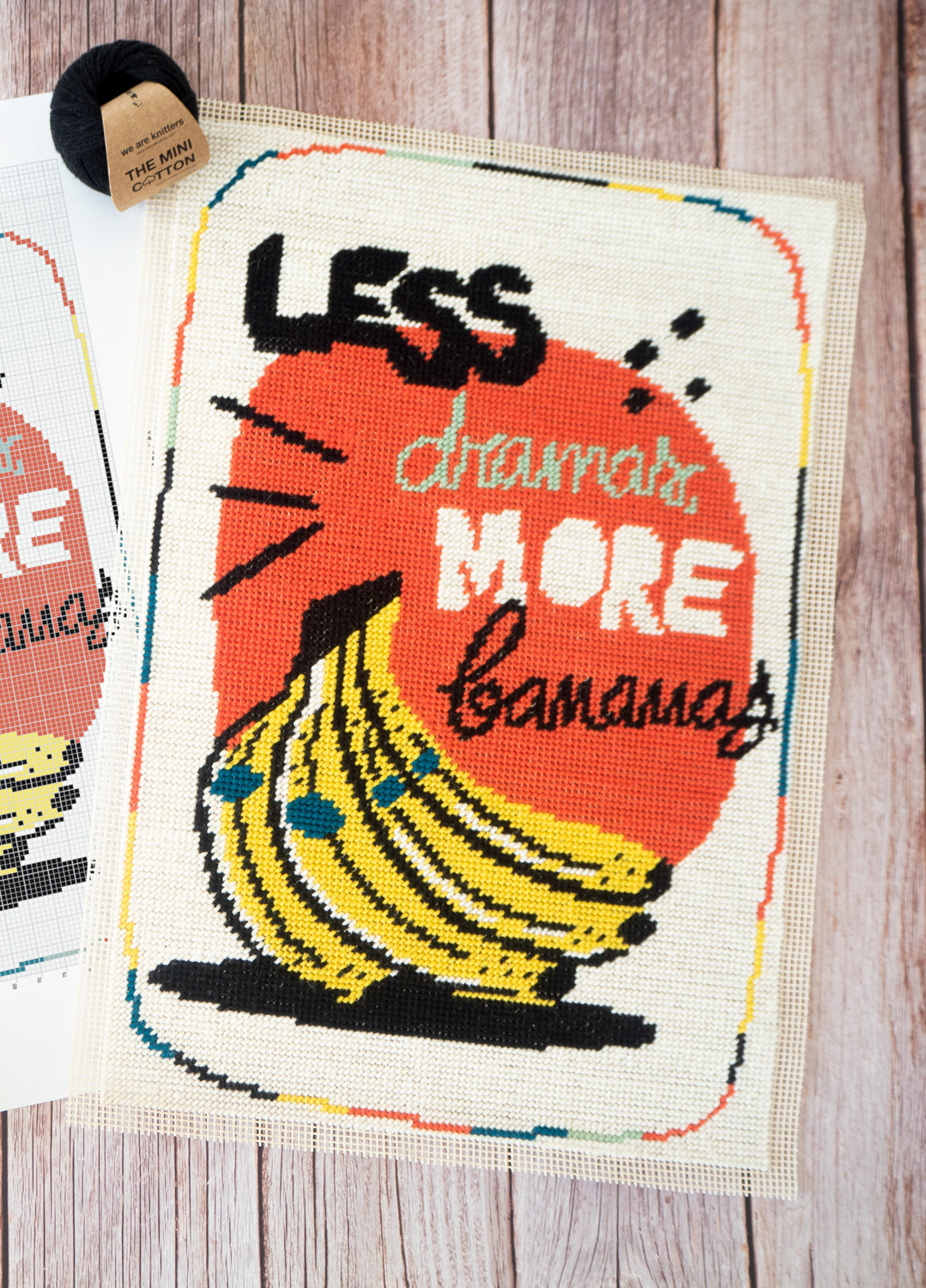 Less Dramas More Bananas Petit Point Pattern